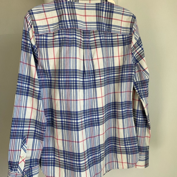 Talbots plaid exsmall shirt. Blue and red wht - Picture 5 of 8